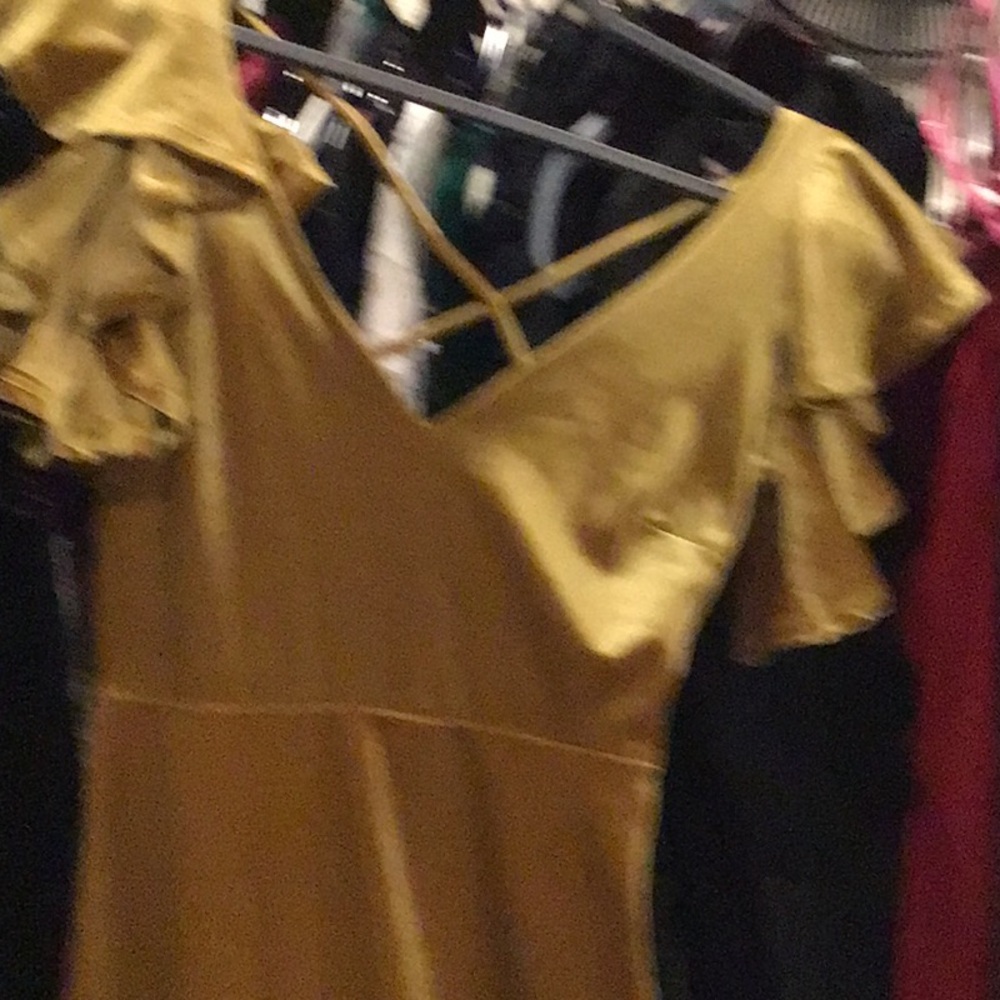 Gold Velvet Dress